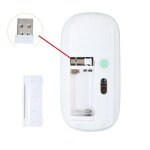 Souris pour pc dell usb sans fil ultra plate universelle capteur optique 3 boutons ordinateur (blanc) ...