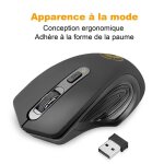 Souris sans fil 2000 dpi silencieuse pour gamer p�riph�rique pour ordinateur poste fixe et pc portable ...