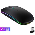 Souris sans fil - rohs - rechargeable - bluetooth + usb 2. 4g - led silencieuse - dpi r�glable