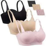 Soutien - gorge de maternité mobigarlan - lot de 3 - sans couture - noir - avec rallonges incluses Soutien - gorge de maternité mobigarlan - lot de 3 - sans couture - noir - avec rallonges incluses
