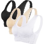 Soutien gorge de sport femme sans armature - marque - mod�le - dentelle - push up - blanc
