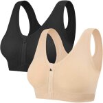Soutien - gorge de sport pour femme - sans bonnet avec fermeture �clair avant et plaquettes amovibles ...