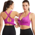 Soutien - gorge de sport - x - shape - violet - zippé devant - respirant - sans manche Soutien - gorge de sport - x - shape - violet - zippé devant - respirant - sans manche
