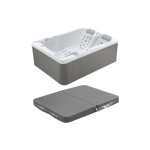 Spa 3 places blanc perl avec bche - 65 jets - l210 x p158 x h73 cm - systme balboa - fidji vi