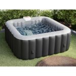 Spa gonflable carr� 4 places - l154 x p154 x h65 cm - 120 buses dair - noir et gris - b - cosy ii