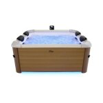Spa rigide 6 places carr beige hydromassages 4 coussins oslo amber