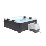 Spa rigide 6 places 180cm carr gris hydromassages 4 coussins + bche incluse oslo plus