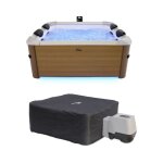 Spa rigide 6 places 160cm carré hydromassage 4 coussins bâche + housse thermique spa oslo amber avec ... Spa rigide 6 places 160cm carré hydromassage 4 coussins bâche + housse thermique spa oslo amber avec ...