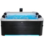 Spa semi - rigide 6 places noir - oslo - 120 jets - l160 x l160 x h65 cm