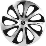 Sparco 4 enjoliveurs 15 pouces sicilia argent et noir