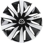 Enjoliveurs - sparco - lazio - 16 pouces - noir et argent - lot de 4