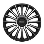 Sparco lot de 4 enjoliveurs treviso 15 - noir et gris argenté Sparco lot de 4 enjoliveurs treviso 15 - noir et gris argenté