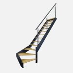 Escalier quart - tournant droit gris anthracite spark kordo