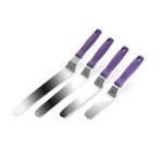 Spatule coudee inox 18 / 10 - 10 cm manche plastique mauve - passe au lave - vaisselle