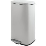 Poubelle  pdale de cuisine grande capacit acier akira 50l blanc mat spirella