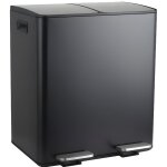 Poubelle tri sélectif aliya 60l (2x30l) acier noir mat spirella Poubelle tri sélectif aliya 60l (2x30l) acier noir mat spirella