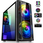 Spirit of gamer ? ghost 5 - boitier pc gamer atx / matx ? 2 ventilateurs argb 200mm compatible asus aura ...
