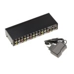 Splitter audio stereo + video composite - amplifi� - 8 ports - 10hz - 20khz - rca - m�tal