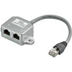 Splitter ethernet rj45 m�le vers 2 x rj45 femelle blind� - goobay - supporte 2 lignes ethernet sur 1 ...
