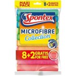 Spontex lingettes multi - usages en microfibre 8 + 2 gratuites 1 paquet - chiffons en microfibre color�s ...