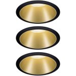 Spot encastrable paulmann 93404 cole coin jeu de 3 led 6 w noir or