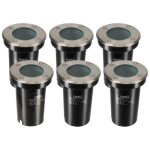 Spots encastrables x6 - extrieur - couvercle inox - pour ampoule led gu10 - etanche ip67 - spot terrasse ...