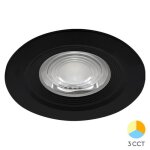 Spot led encastrable tanche 3en1 rond noir 7w ip54