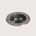 Spot led extrieur solide encastrable au sol inox 6w 3000k blanc chaud