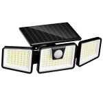 Lumisky falcon - projecteur solaire 3 t�tes 1000 lm d�tecteur de mouvement 128 leds ip44