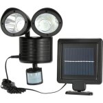 Spot solaire extrieur projecteur rglable avec panneau solaire 22led double tte