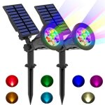 Spot solaire extérieuryansion 2pcs projecteur solaire 7 led colorées Étanche extérieur lampe jardin Éclairage ... Spot solaire extérieuryansion 2pcs projecteur solaire 7 led colorées Étanche extérieur lampe jardin Éclairage ...