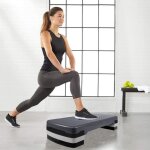 A�robic stepper - springos - r�glable - 3 niveaux de hauteur - antid�rapant - noir graphite