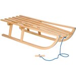 Luge en bois - springos® - modèle avec dossier - corde à tirer - 89x34x22 cm - glissières en métal Luge en bois - springos® - modèle avec dossier - corde à tirer - 89x34x22 cm - glissières en métal