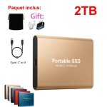 Ssd 2t disque dur externe portable hdd or avec otg adaptateur type - c usb + pochette de stockage en ...