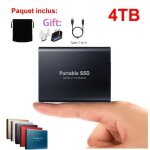 Ssd 4t disque dur externe portable hdd noir avec otg adaptateur type - c usb + pochette de stockage en ...