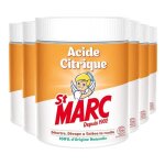 St marc acide citrique nettoyant multi - usage 100% dorigine naturelle 500 g - lot de 6