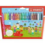 Feutres de coloriage trio a - z - stabilo - 24 pices - pointe moyenne - multicolore