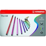 Stabilo - bote mtal 50 feutres de dessin pen 68