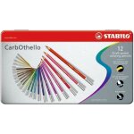 Crayons de couleur - stabilo - carbothello - bote mtal - 12 crayons - fusain pastel