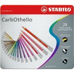 Crayons de couleur - stabilo - carbothello - bote mtal - 24 crayons - fusain pastel