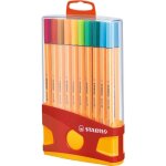Stylos feutre - stabilo - point 88 - 20 couleurs assorties - pointe fine - capuchon ventil
