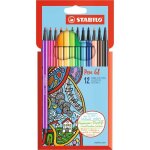 Feutres de coloriage - stabilo - pen 68 - 12 couleurs - pointe ogive 1 mm - encre � base deau