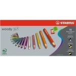 Crayons de couleur - stabilo - woody 3in1 - lot de 18 - aquarellables - taille - crayon inclus