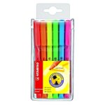 Stabilo flash - surligneur pochette 6 couleurs fluo - pointe biseaut�e 1?35 mm - anti - dess�chement ...