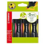Surligneur - stabilo - green boss - lot de 4 - co - responsable - rechargeable - plastique recycl