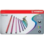 Feutre de coloriage - stabilo - pen 68 - bote mtal - 10 pices - pointe moyenne bloque