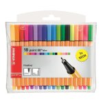 Stabilo pochette de 18 mini feutres point 88 mini dont 5 fluo