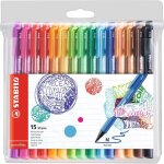 Stabilo pochette x 15 stylos - feutres pointmax