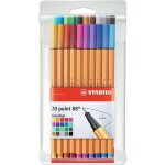 Stylos - feutres - stabilo - point 88 - pochette de 20 - pointe fine 04mm - mixte