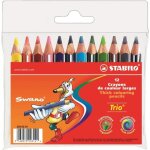Crayons de couleur - stabilo - trio court - pochette de 12 - mine 42 mm - mixte - 3 ans et plus